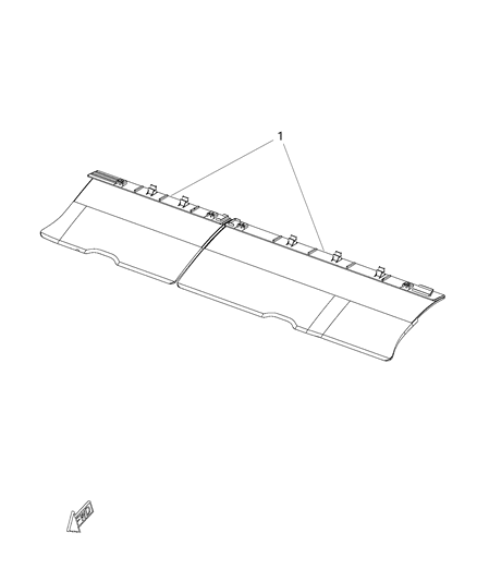 2006 Jeep Commander Panel Closeout Third Row, Flipper, Carpeted Diagram for 5RJ47DX9AD