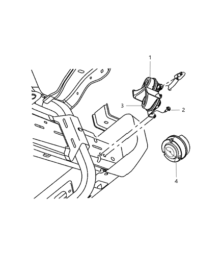 2001 Dodge Ram 3500 Van Horn And Bracket Low Note Diagram for 68214401AA