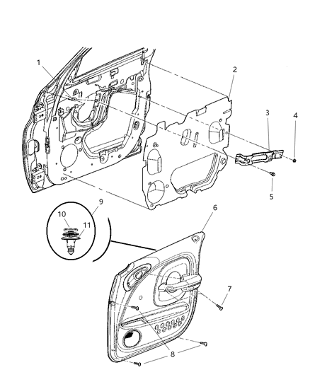 Panel Door Trim Front Diagram for XE55XDVAB