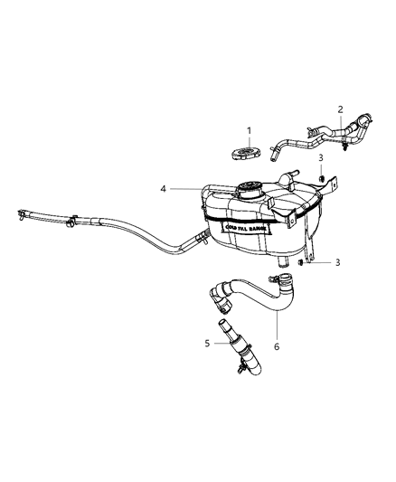 1991 Dodge D250 Hose Coolant Bottle Inlet Diagram for 55111271AA