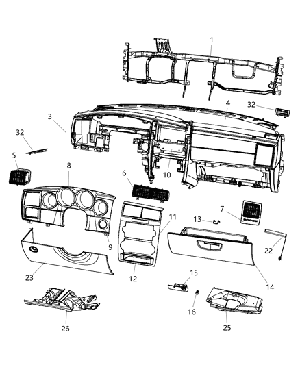 Air Bag Passenger, Passenger Side Diagram for 52030027AA