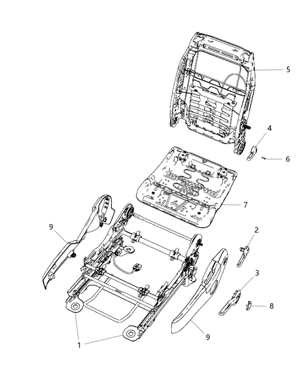 2008 Chrysler Sebring Shield Seat Cushion Diagram for 1FK291DBAA