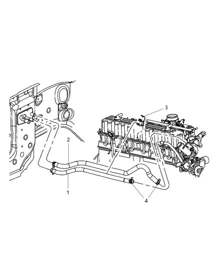 Hose Heater Return Diagram for 55038223AD