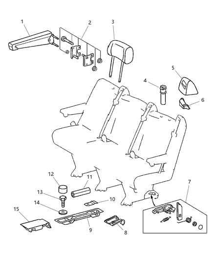 2006 Dodge Sprinter 3500 Spring Seat Latch Return Diagram for 5134097AA