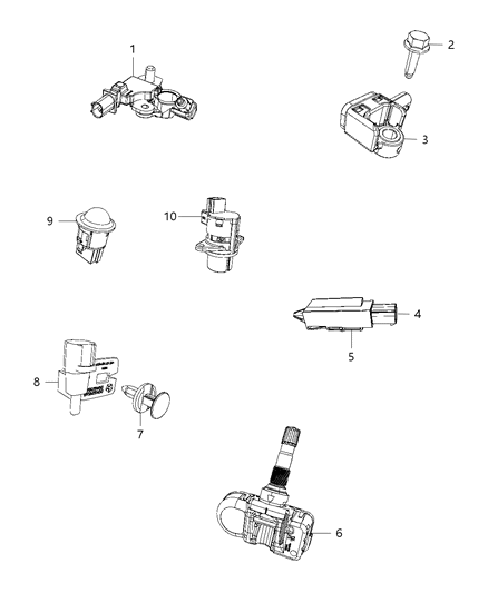 2013 Dodge Viper Sensor Seat Track Position Diagram for 68206497AA