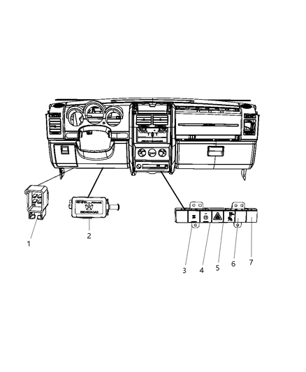 1987 Dodge Aries Switch 4 Gang Diagram for 4602547AG