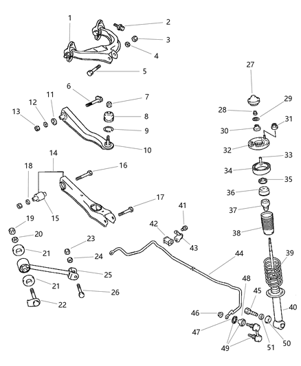 2000 Dodge Avenger Nut And Washer, Rear Suspension Stabilizer (10) 1995 Diagram for MB288653
