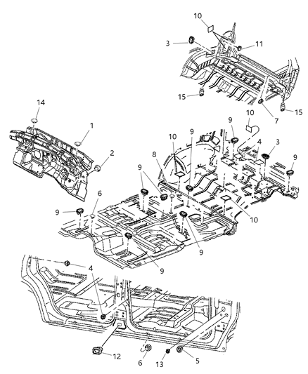 1990 Dodge Caravan Plug Floor Pan Diagram for 4646855