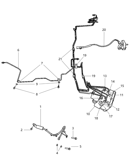 2008 Dodge Viper Tube Brake Diagram for 5290080AB
