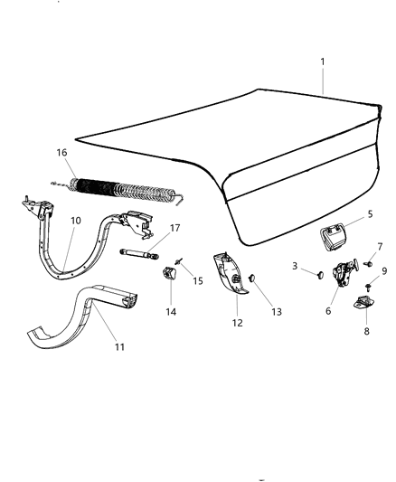 Latch Deck Lid Diagram for 5056268AD