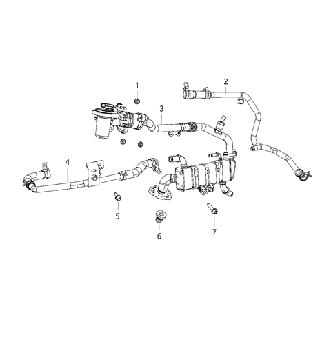 2009 Jeep Commander Hose Coolant Return From EGR Diagram for 68298579AC