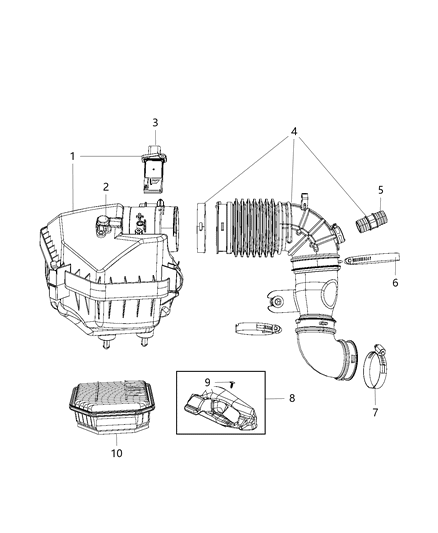 Clamp Hose Diagram for 53034015AB