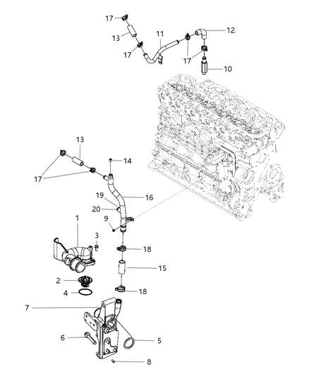 Hose Diagram for 68005217AA