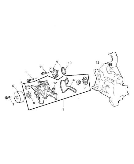 2007 Chrysler Crossfire Pump Water Diagram for 5097159AC