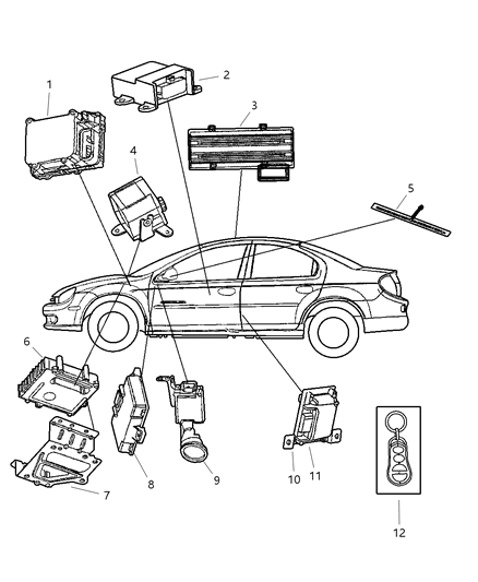 1985 Dodge 600 Receiver Keyless Entry Diagram for 5293040AG