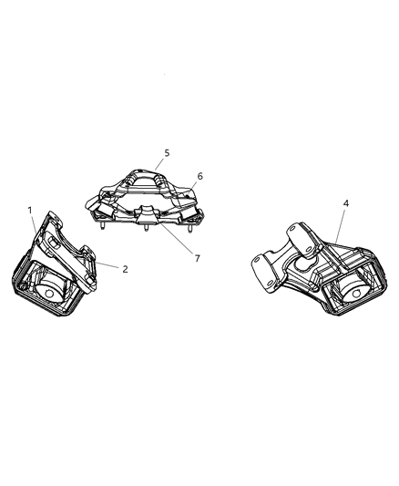 Cushion Engine Support Diagram for 52121530AB