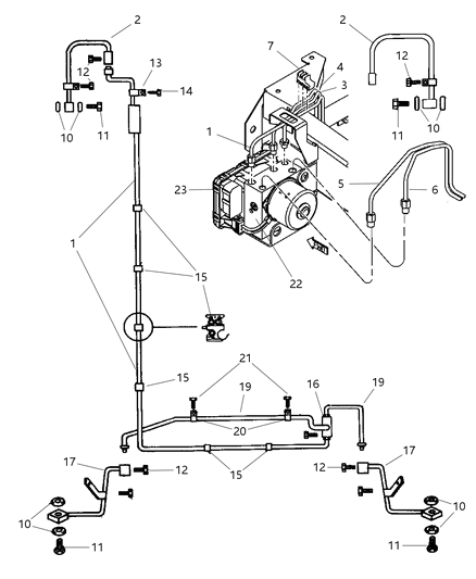 2001 Dodge Viper Tube Brake Diagram for 5264869AB