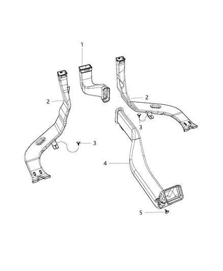 1986 Dodge Lancer Duct Floor Console Diagram for 68159509AB