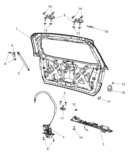2001 Chrysler Town & Country Handle Liftgate Diagram for 5178320AG