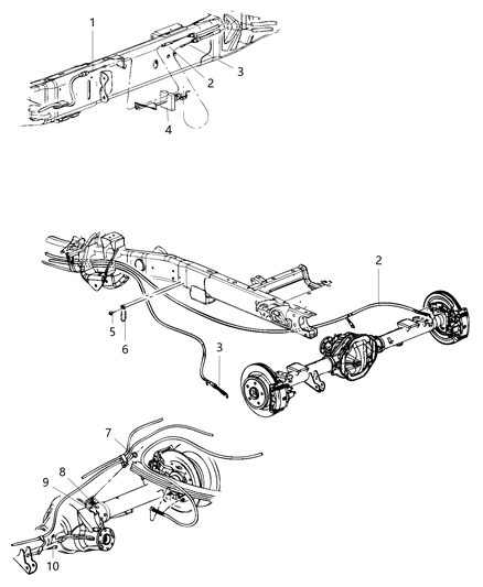 1987 Dodge Shadow Cable Parking Brake Diagram for 55398796AE
