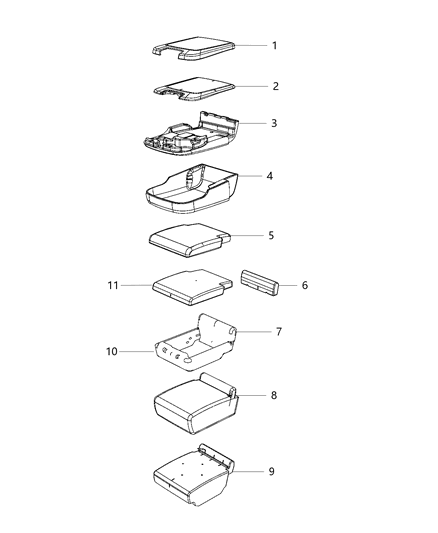 Cover Front Seat Back Diagram for 6VA49BD3AA