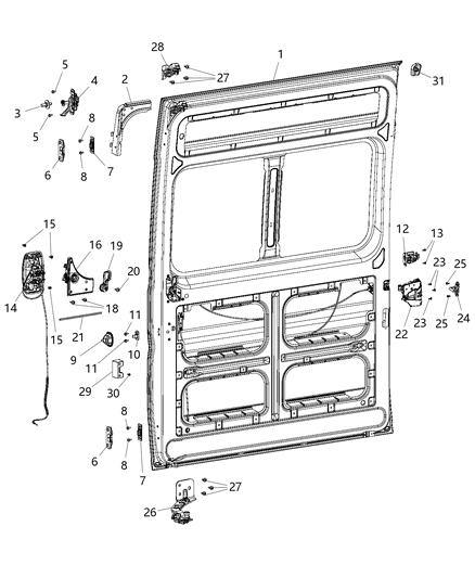 Latch Sliding Door With Cables Diagram for 68226179AB