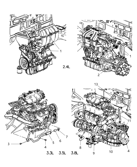 2006 Dodge Grand Caravan Hose Heater Return Diagram for 5005348AC
