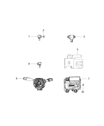 2021 Jeep Cherokee Module Occupant Restraint Diagram for 68469498AA