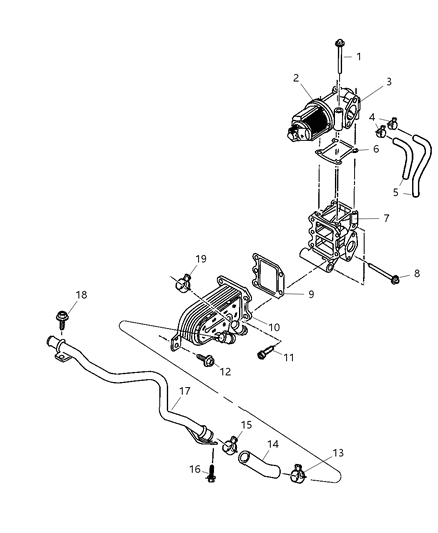2023 Ram 1500 Classic Support EGR Cooler Diagram for 5142812AB