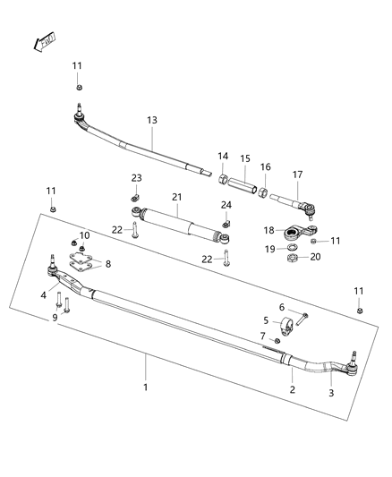Damper Steering Diagram for 68232449AB