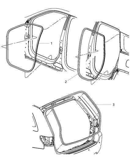 2015 Jeep Wrangler Weatherstrip Liftgate Diagram for 55399229AB