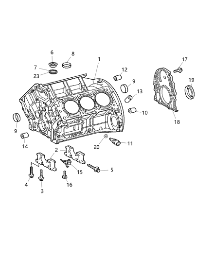 2006 Chrysler Crossfire Block Engine Cylinder With Fitted Pistons See Note Diagram for 5114264AA
