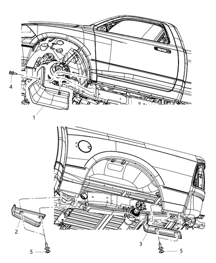 2010 Jeep Liberty Spat Rear Box Side Wheel Opening Diagram for 5182364AA