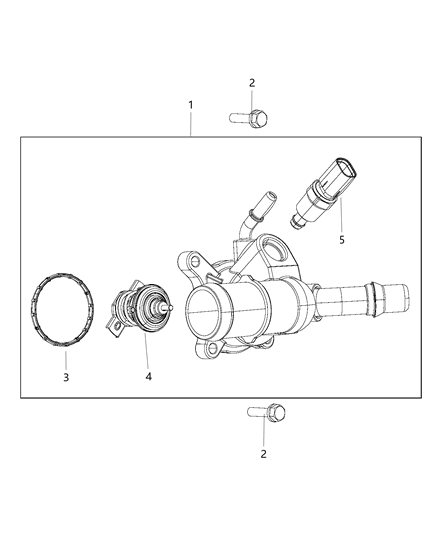 Housing Thermostat Includes Thermostat, Sensor, And Seal Diagram for 5047772AB