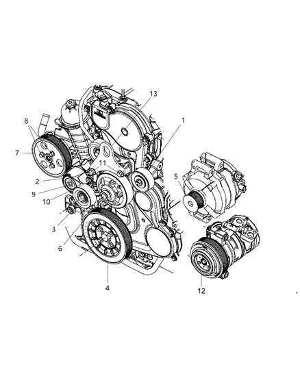 Tensioner Belt Diagram for 68045505AA