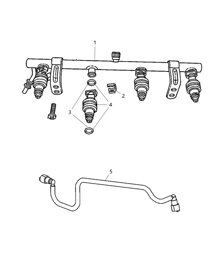 1984 Dodge W150 Injector Fuel Diagram for 4891577AB
