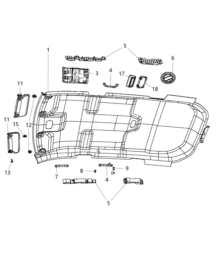2006 Dodge Durango Headliner Diagram for 1UH22HDAAA
