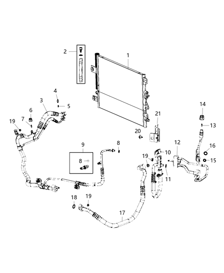 Line A/C Suction And Liquid Diagram for 68267034AA