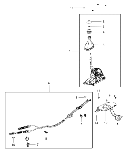 1999 Chrysler Sebring Cap Shifter Knob Diagram for 68157603AA