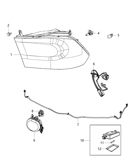 2008 Dodge Sprinter 3500 Lamp Headlamp Parking And Turn Diagram for 68276120AA