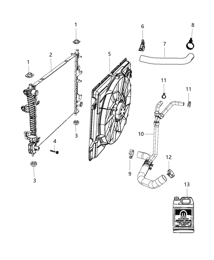 Hose Radiator Inlet Diagram for 68244089AA