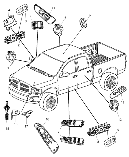 Switch Power Window Diagram for 56007695AC