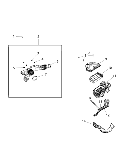 Clamp Hose Clamp Diagram for 6512573AA