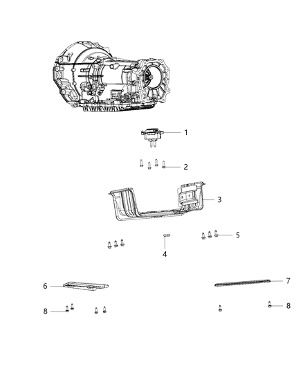 2019 Jeep Wrangler Isolator Transmission Mount Diagram for 5154807AD