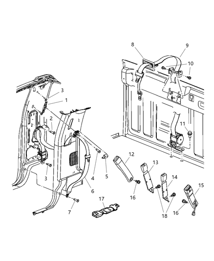 Seat Belt Front Outer Diagram for 5HC011DVAD