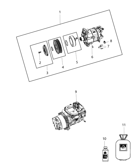 Compressor A/C Diagram for 68225206AA