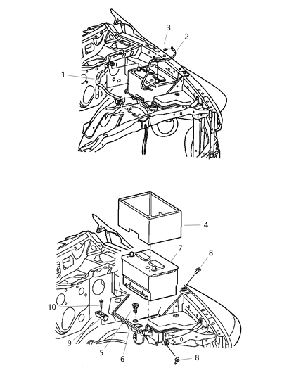 2003 Dodge Ram 2500 Battery Storage Diagram for BERH6680AA
