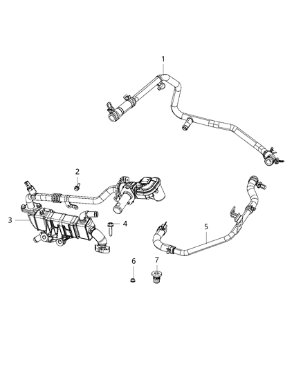 Hose Coolant Return From EGR Diagram for 68298579AC