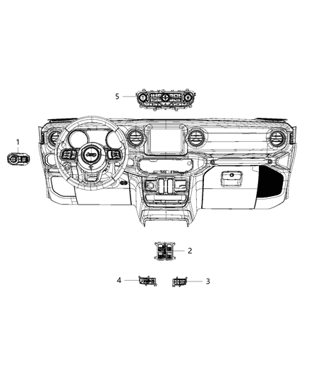 1988 Jeep J20 Switch Instrument Panel Accessory Switches Diagram for 82215190AD