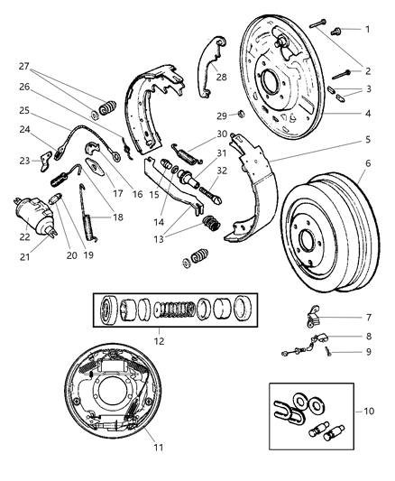 1991 Jeep Grand Wagoneer Screw, Rear Auto. Adjuster, Right Diagram for 4423899
